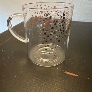 Teavana Clear Glass Mug with Copper Dots